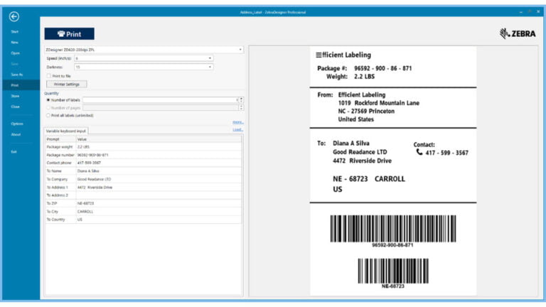 ZEBRA DESIGNER 3 PROFESSIONAL - program do wydruku etykiet