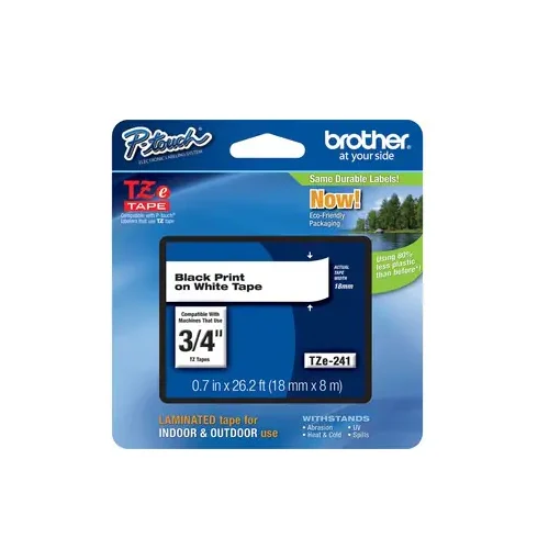 Taśma laminowana 18 mm TZE241 czarne na białym do drukarek Brother