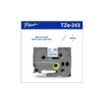 Taśma laminowana 18 mm TZE243 niebieskie na białym do drukarek Brother