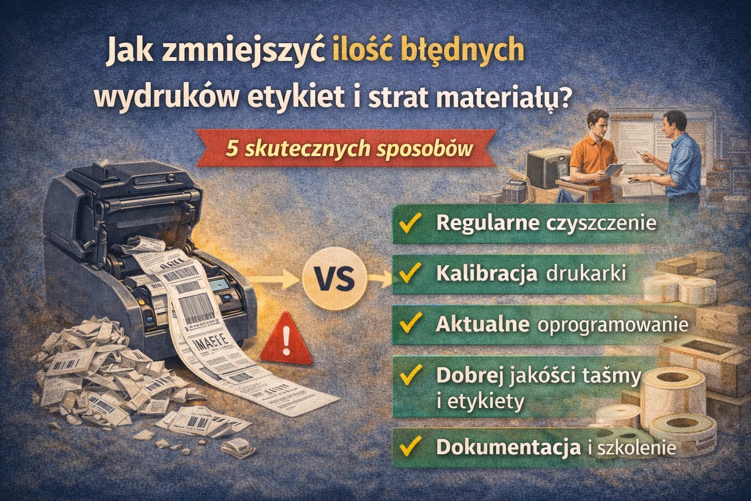 Jak zmniejszyć ilość błędnych wydruków etykiet i strat materiału – drukarka do etykiet, kalibracja i dobre materiały
