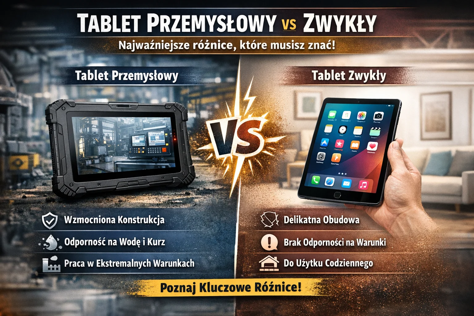 Tablet przemysłowy vs zwykły – porównanie różnic w wytrzymałości, zastosowaniu i odporności na warunki pracy