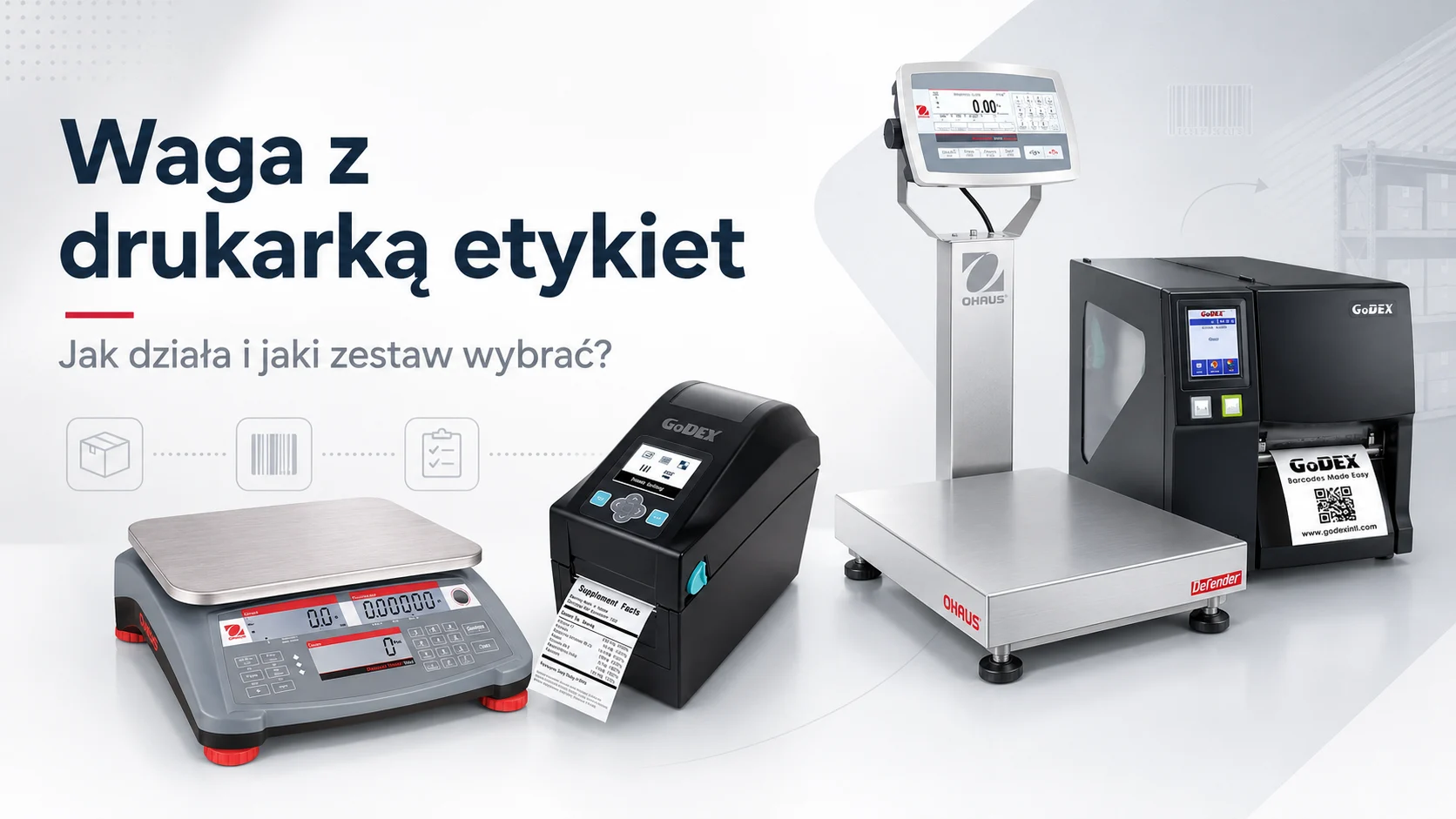 Waga z drukarką etykiet Godex i Ohaus – zestaw ważąco-etykietujący