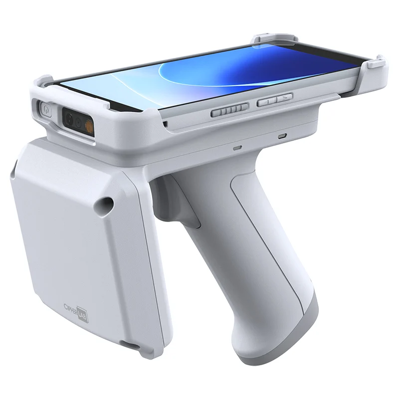 CipherLab RS20 – terminal mobilny z uchwytem RFID, widok boczny